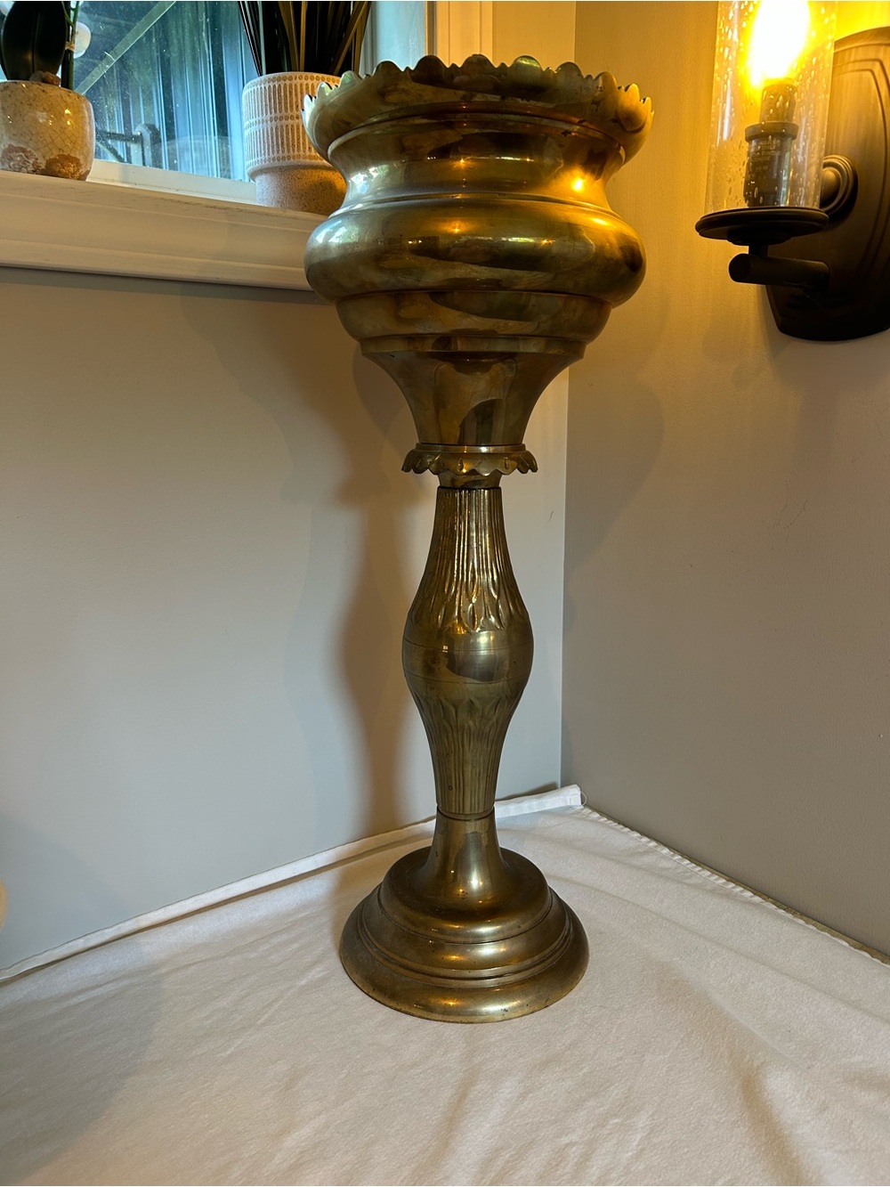 Brass Decorative Urn Planter - Brass Finish 27”